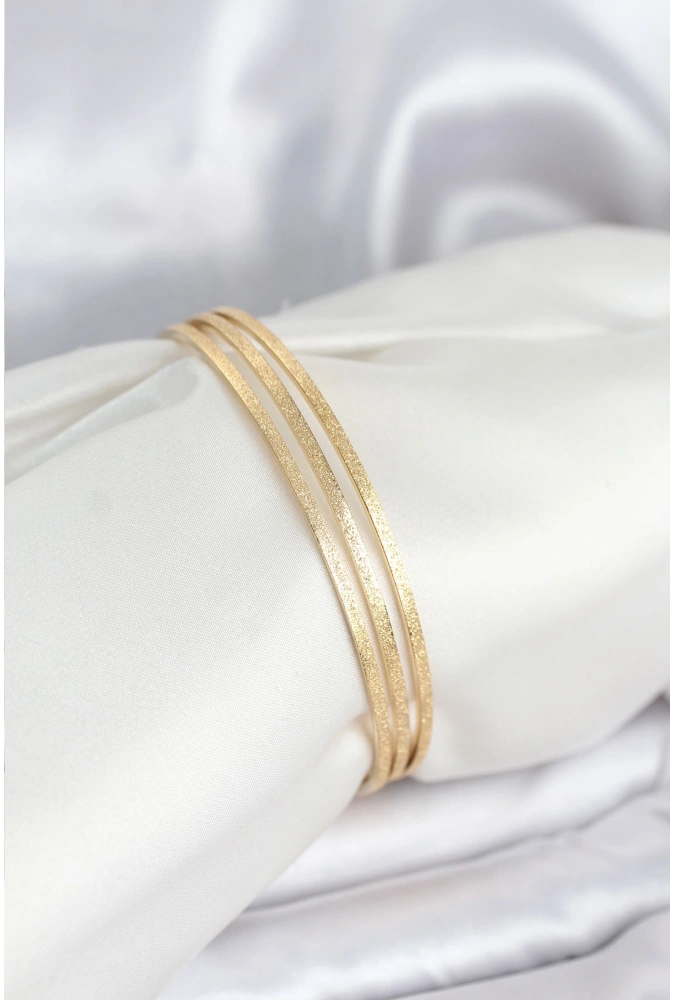 Shoecide 316l Çelik Gold Renk Simli Model Ajda 65 Mm Kadın Bileklik