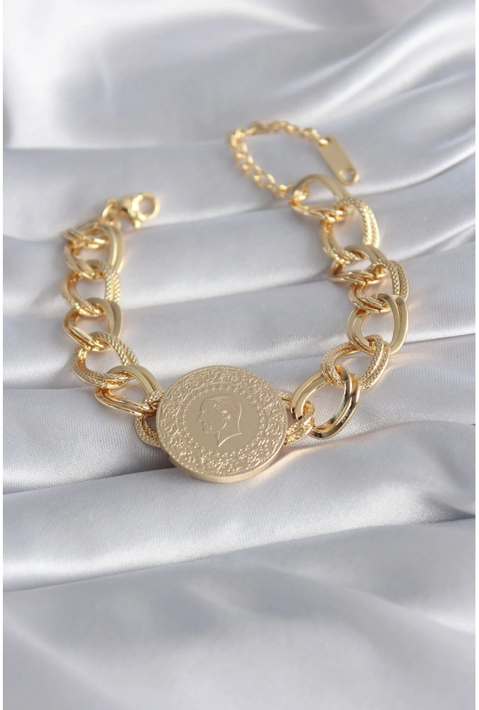 Shoecide 316l Çelik Gold Renk Tam Altın Model Samanyolu Kadın Bileklik