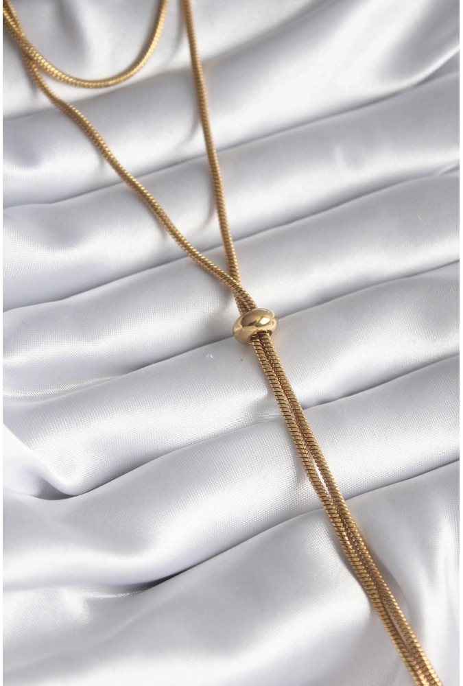 Shoecide 316l Çelik Gold Renk Tüp Zincir Asansör Model Kadın Kolye