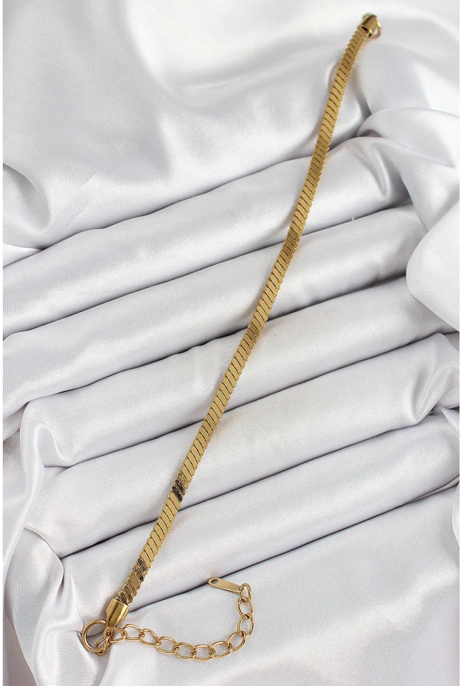 Shoecide 316l Çelik Gold Renk Yassı Zincir Model Kadın Bileklik