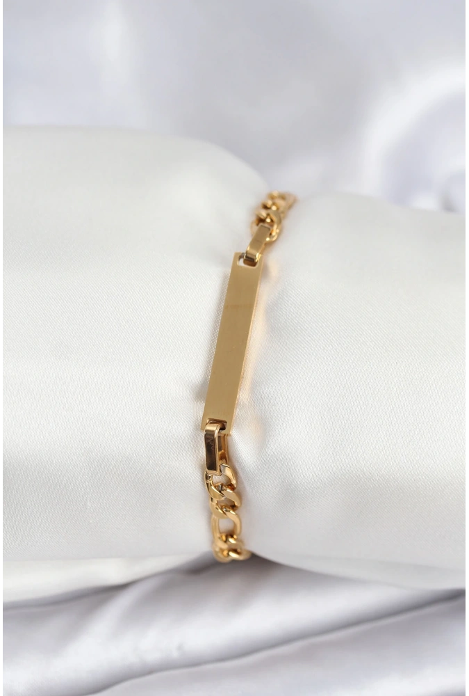 Shoecide 316l Çelik Gold Renk Yazı Yazmaya Uygun Kadın Bileklik