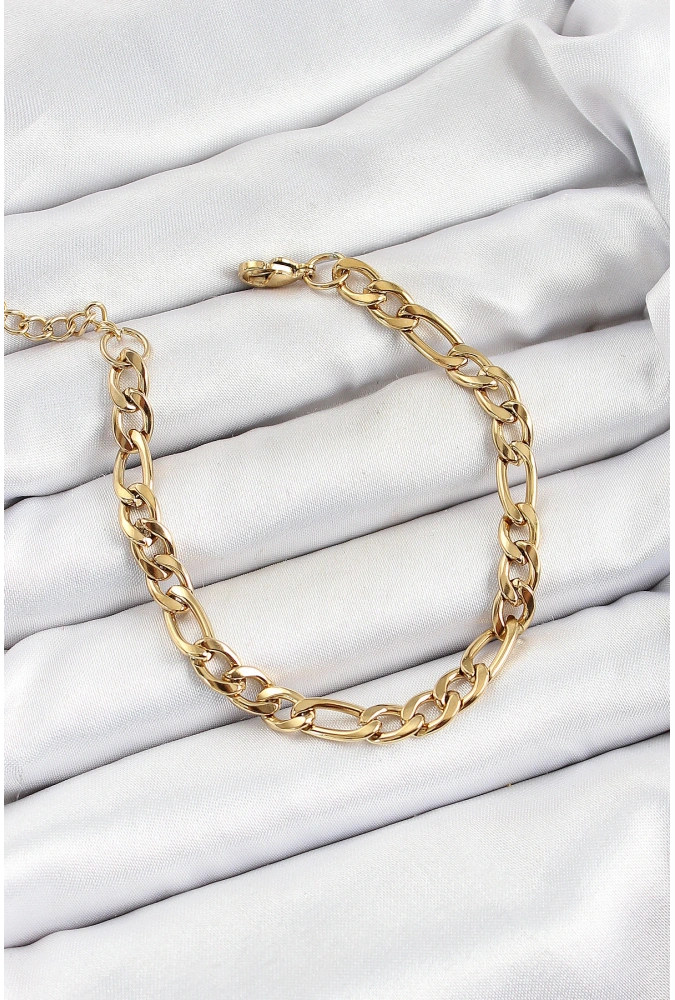 Shoecide 316l Çelik Gold Renk Zincir Erkek Bileklik