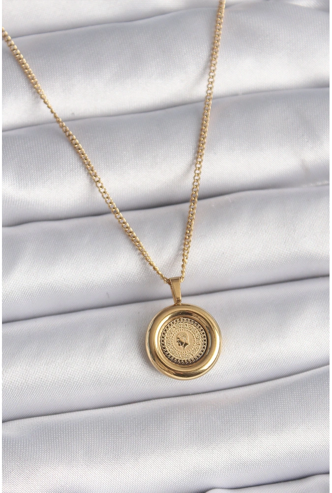 Shoecide 316l Çelik Gold Renk Zincir Gold Altın Model Kadın Kolye