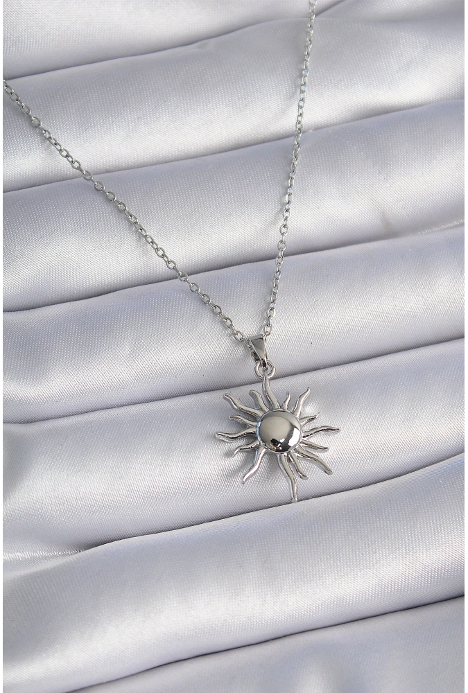 Shoecide 316l Çelik Gold Renk Zincir Güneş Figür Kadın Kolye