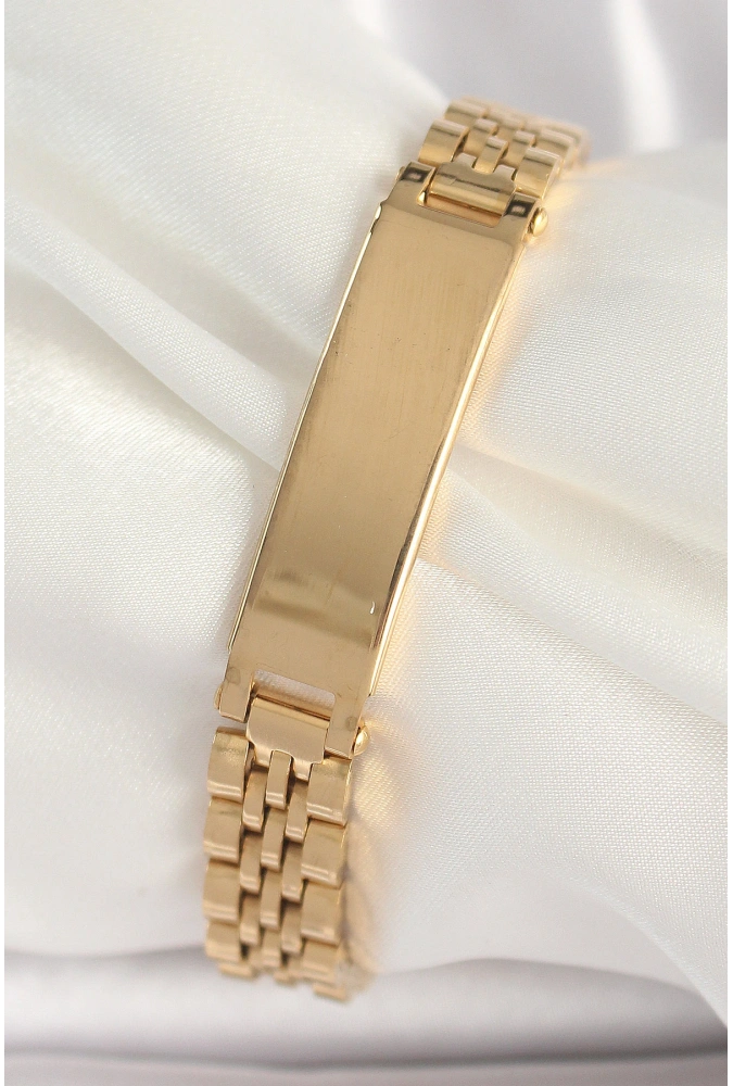 Shoecide 316l Çelik Gold Renk Zincir Künye Model Erkek Bileklik