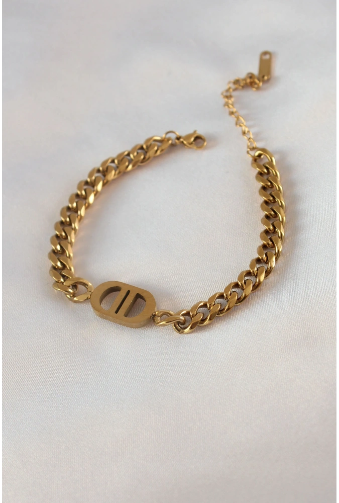 Shoecide 316l Çelik Gold Renk Zincir Model Kadın Bileklik