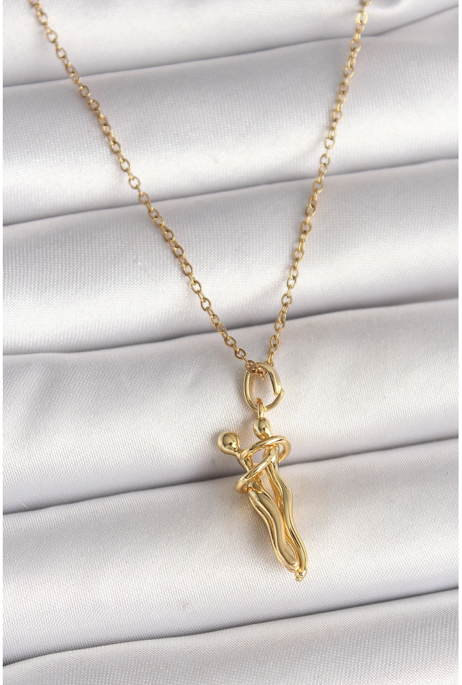 Shoecide 316l Çelik Gold Renk Zincir Sarılma Model Kadın Kolye