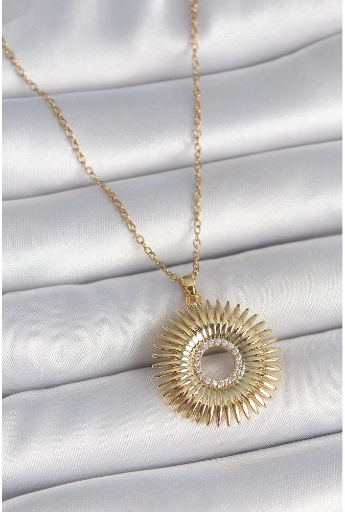 Shoecide 316l Çelik Gold Renk Zincir Zirkon Taşlı Nova Yıldız Model Kadın Kolye