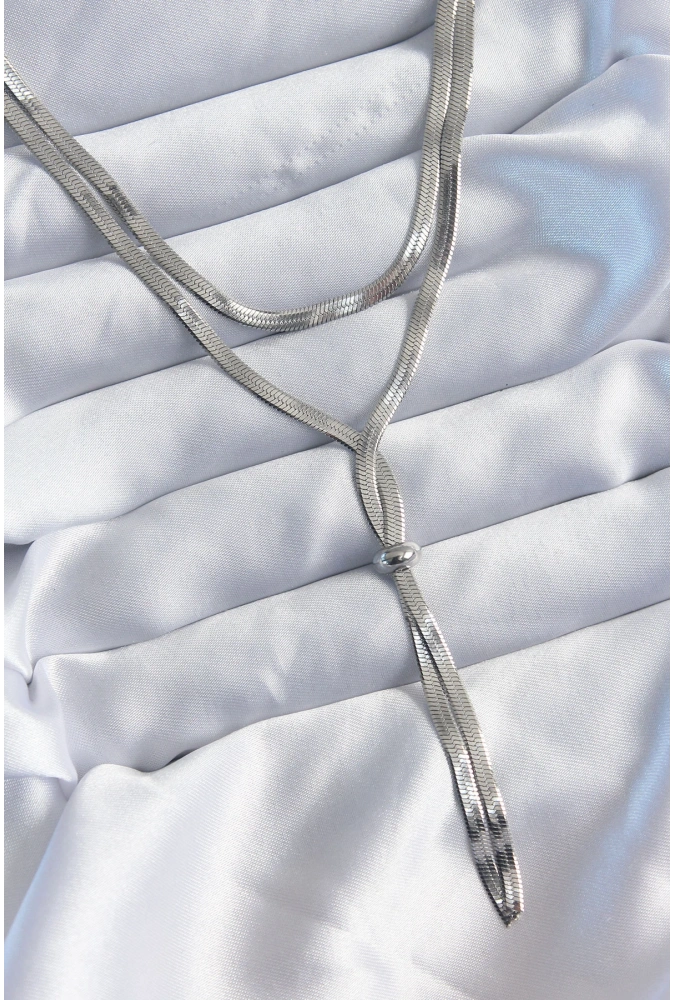 Shoecide 316l Çelik Gümüş Renk 2li İtalyan Zincir Asansör Model Kadın Kolye