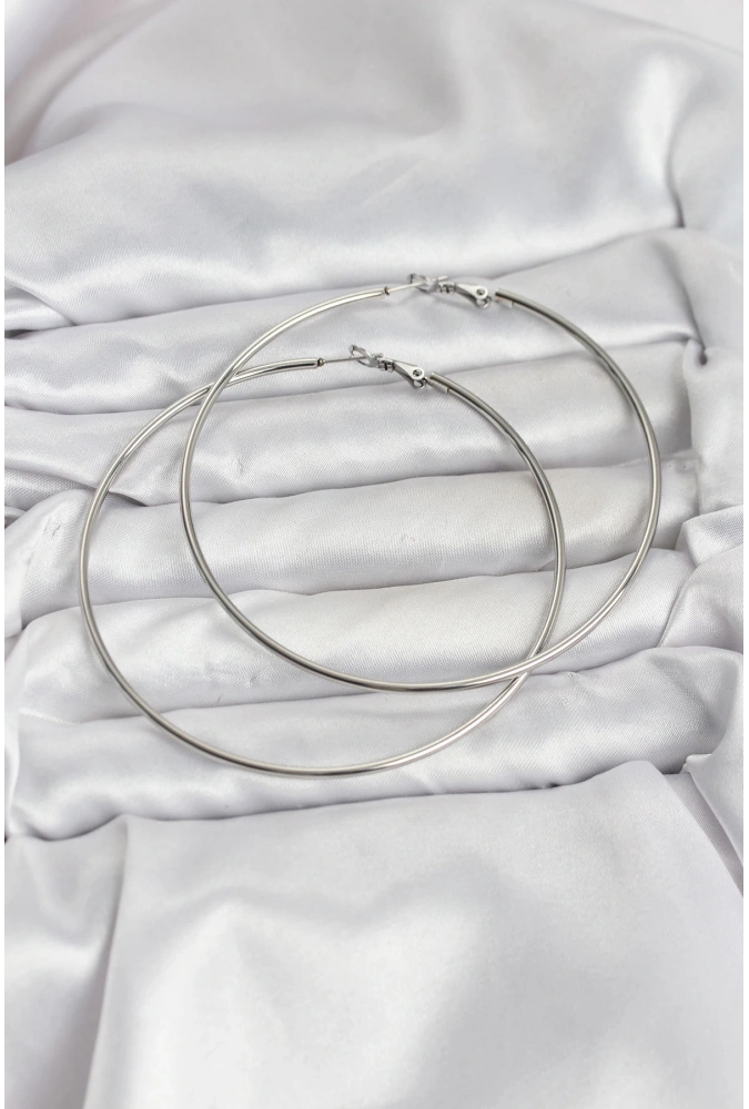 Shoecide 316l Çelik Gümüş Renk 75 Mm Halka Küpe