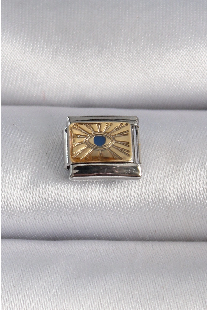 Shoecide 316l Çelik Gümüş Renk Altın Göz İşlemeli Nomination Charm