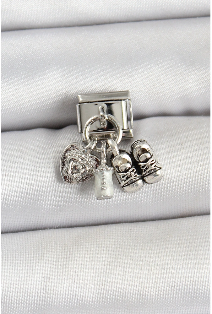 Shoecide 316l Çelik Gümüş Renk Bebek Konsept Nomination Charm