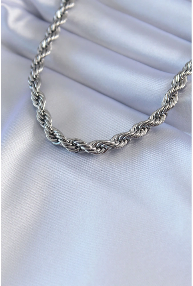 Shoecide 316l Çelik Gümüş Renk Burgu Model 45 Cm Kadın Kolye