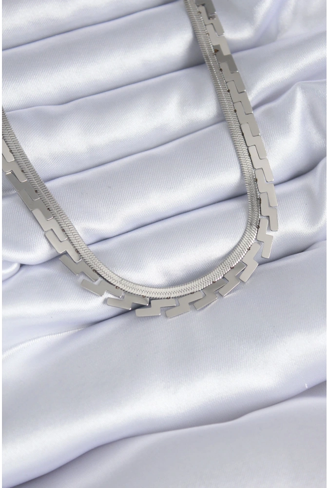 Shoecide 316l Çelik Gümüş Renk İtalyan Zincir Labirent Model Kadın Kolye