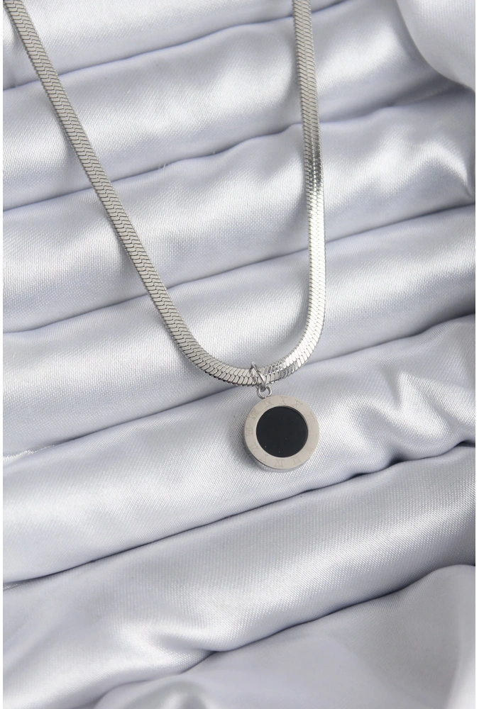 Shoecide 316l Çelik Gümüş Renk İtalyan Zincir Model İşleme Detay Kadın Kolye