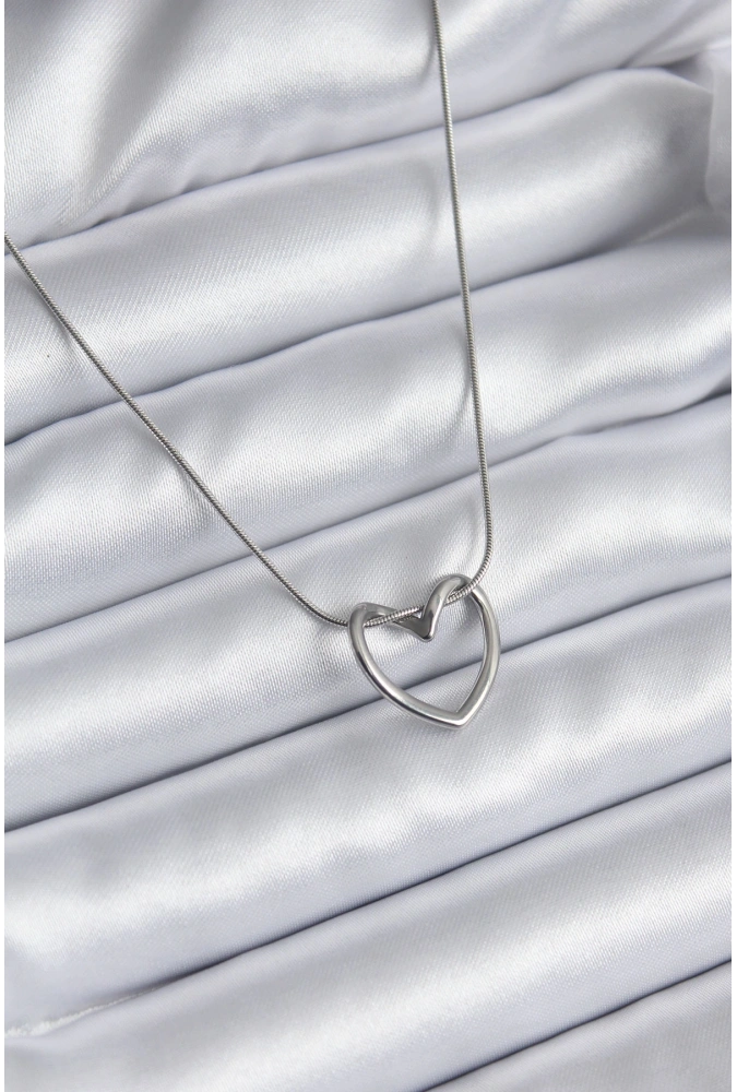 Shoecide 316l Çelik Gümüş Renk Kalp Model Kadın Kolye