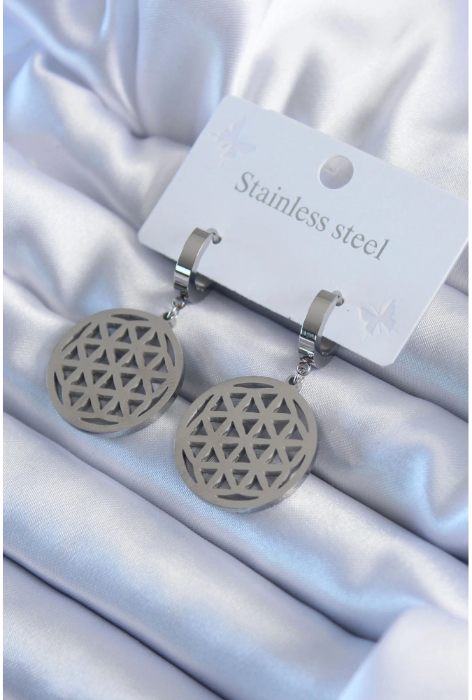 Shoecide 316l Çelik Gümüş Renk Lotus Model Kadın Küpe