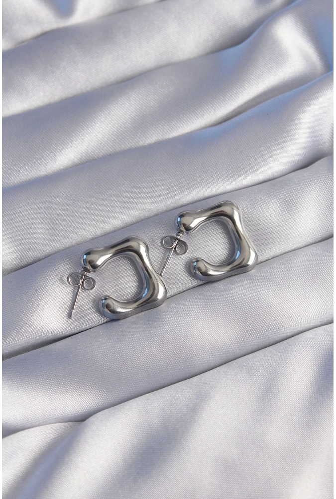 Shoecide 316l Çelik Gümüş Renk Minimal Bubble Küpe