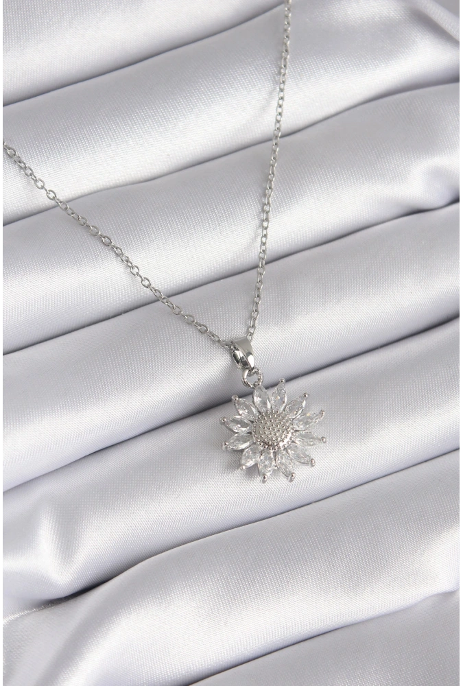Shoecide 316l Çelik Gümüş Renk Papatya Model Kadın Kolye