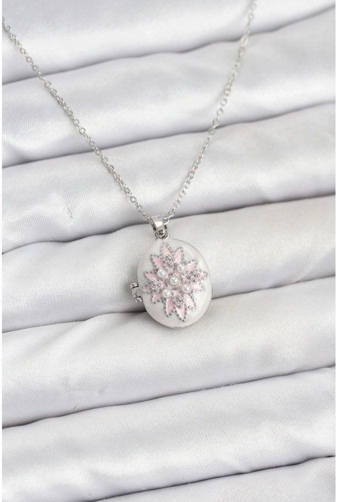 Shoecide 316l Çelik Gümüş Renk Pembe Lotus Model Kadın Küpe