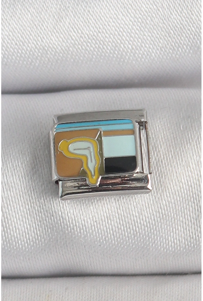 Shoecide 316l Çelik Gümüş Renk Renkli Portre Model Nomination Charm