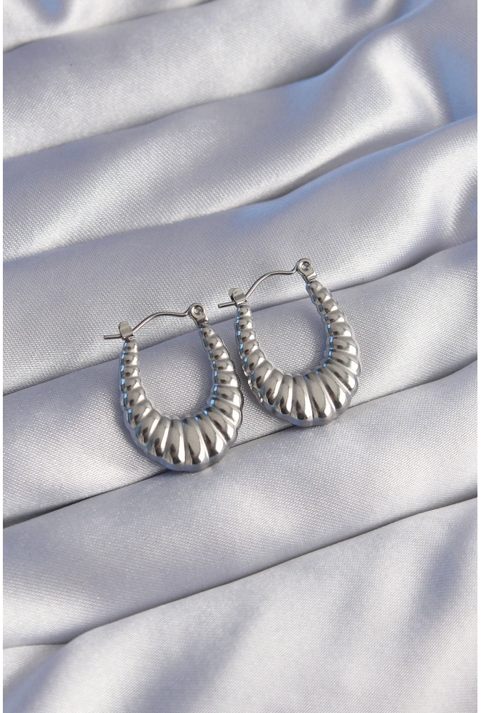 Shoecide 316l Çelik Gümüş Renk Uzun Baklava Görünümlü Küpe