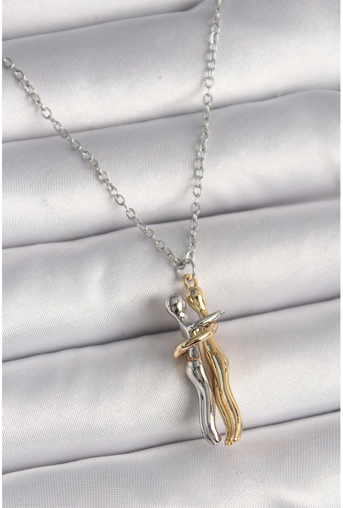 Shoecide 316l Çelik Gümüş Renk Zincir Sarılma Model Kadın Kolye