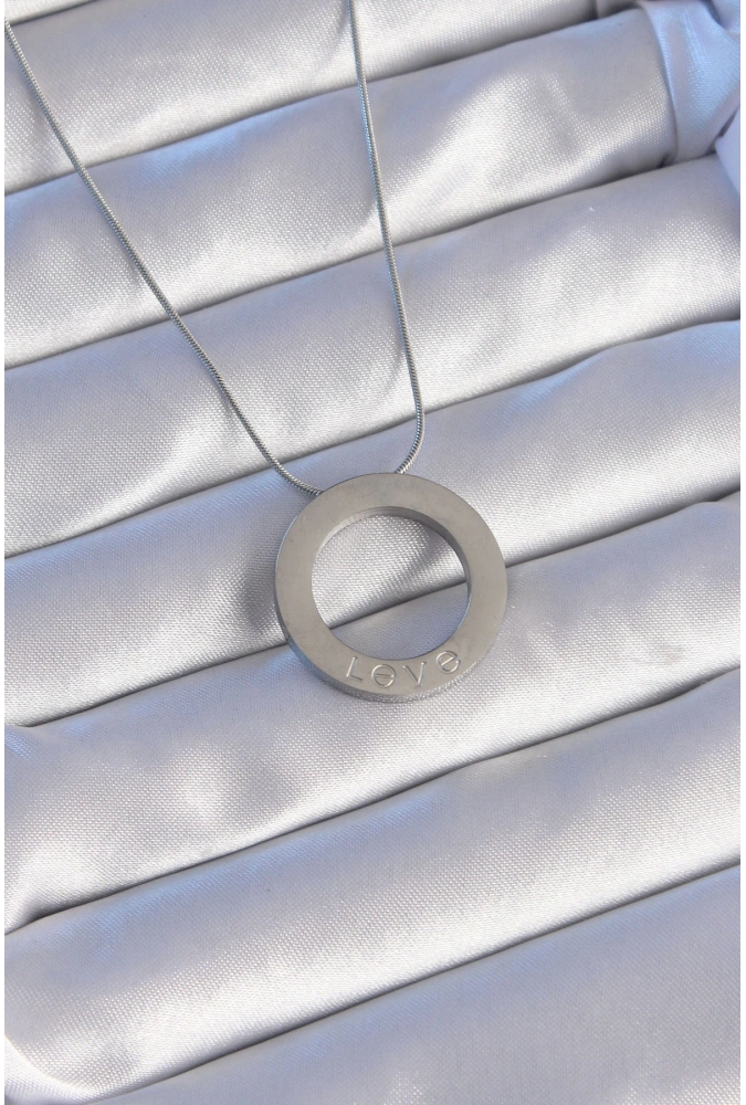 Shoecide 316l Çelik Gümüş Renk Zirkon Taşlı Model Kolye