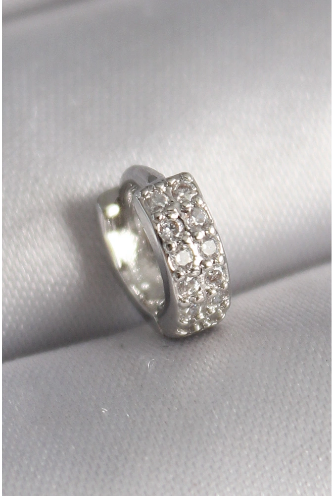 Shoecide 316l Çelik Gümüş Renk Zirkon Taşlı Tragus Piercing