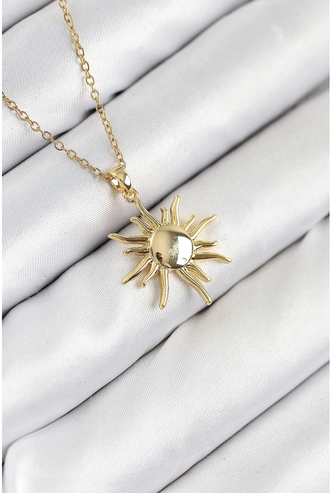 Shoecide 316l Çelik Güneş Model Gold Renk Kadın Kolye
