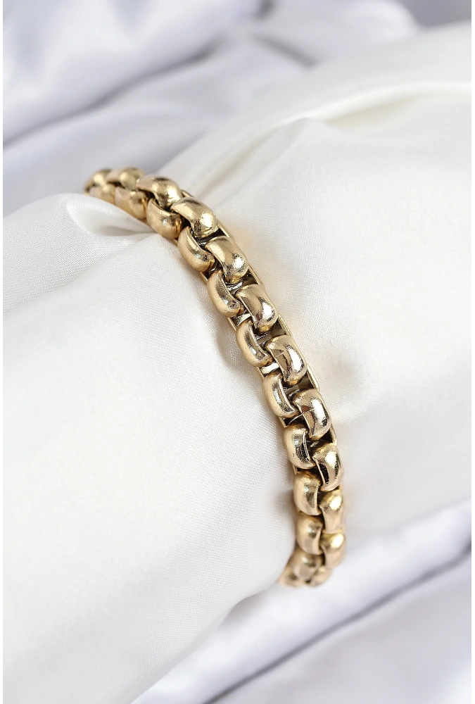 Shoecide 316l Çelik Halat Zincir Model Gold Renk Kadın Bileklik