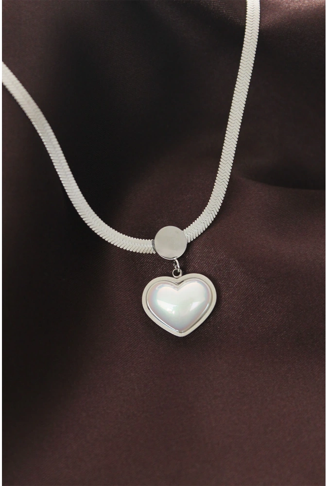 Shoecide 316l Çelik İtalyan Zincir Kalp Kolye