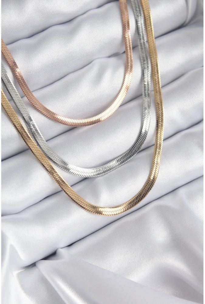 Shoecide 316l Çelik Mix Renk İtalyan Zincir Model Kadın Kolye