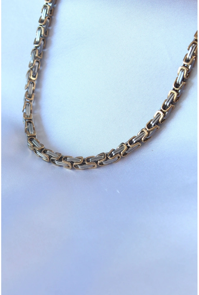 Shoecide 316l Çelik Mix Renk Kral Zincir Model Erkek Kolye