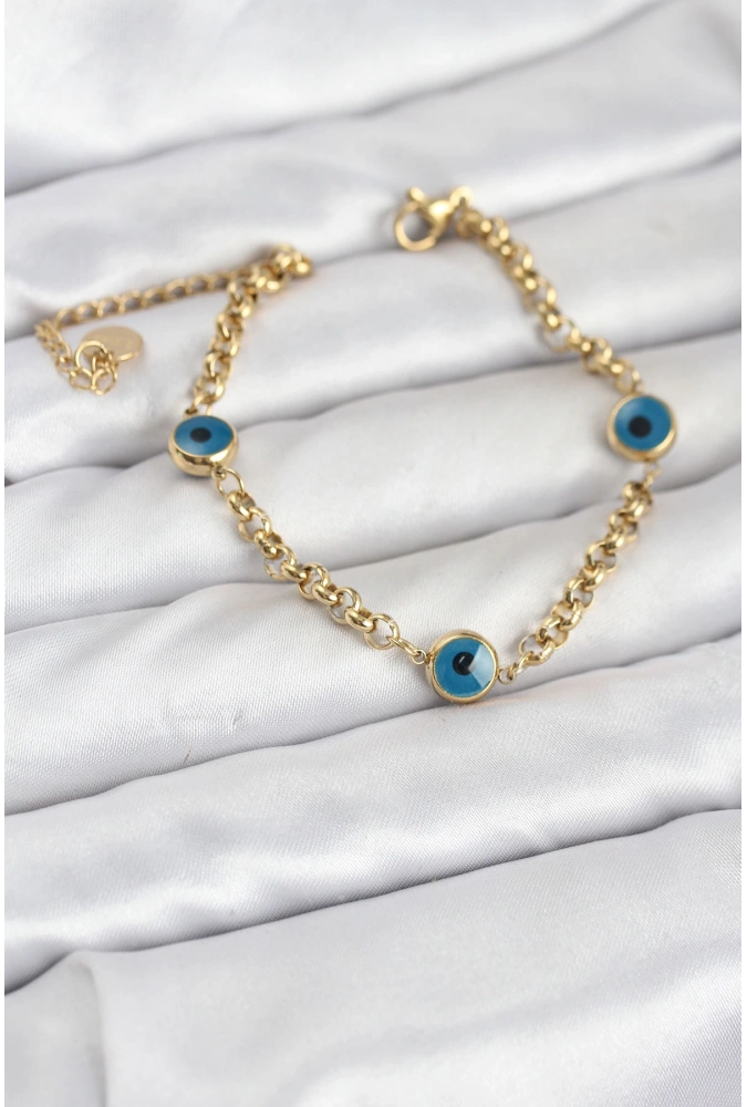 Shoecide 316l Çelik Nazar Model Gold Renk Kadın Bileklik