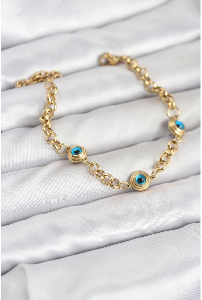 Shoecide 316l Çelik Nazar Model Gold Renk Kadın Bileklik