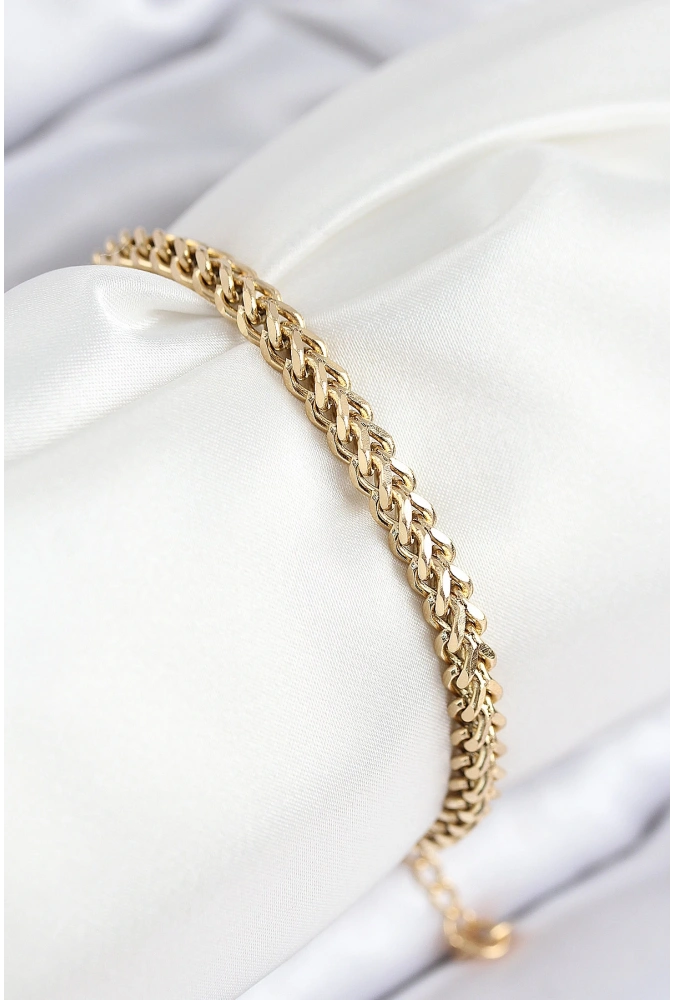 Shoecide 316l Çelik Örgü Zincir Model Gold Renk Kadın Bileklik