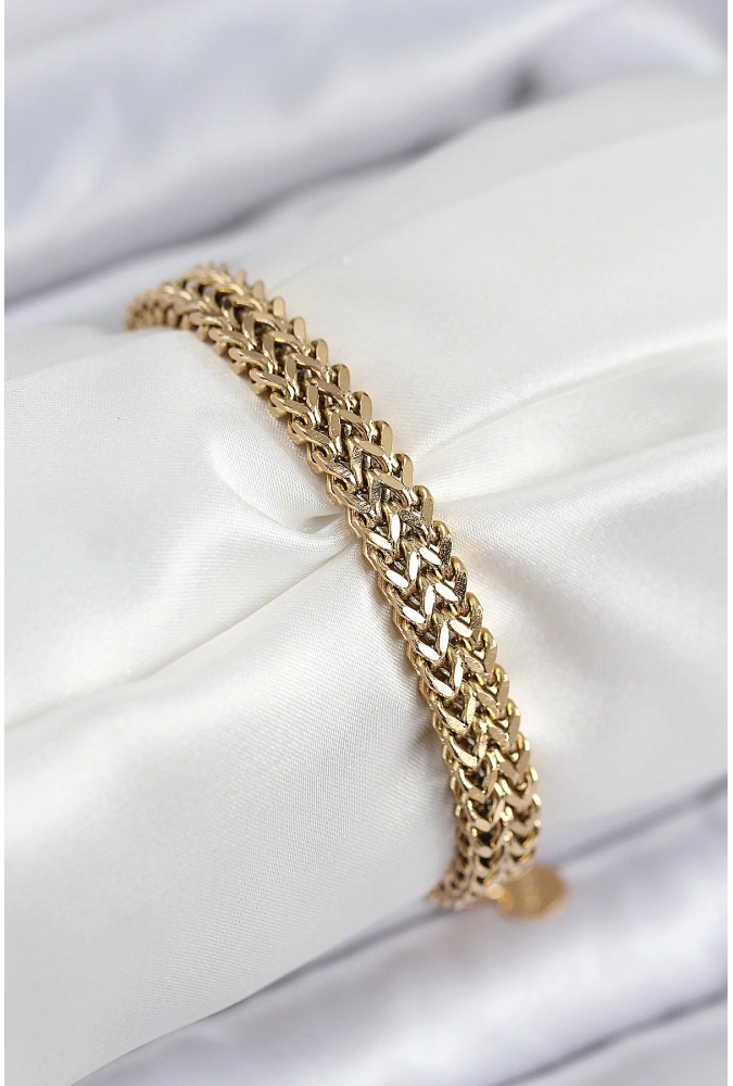 Shoecide 316l Çelik Örme Zincir Model Gold Renk Kadın Bileklik
