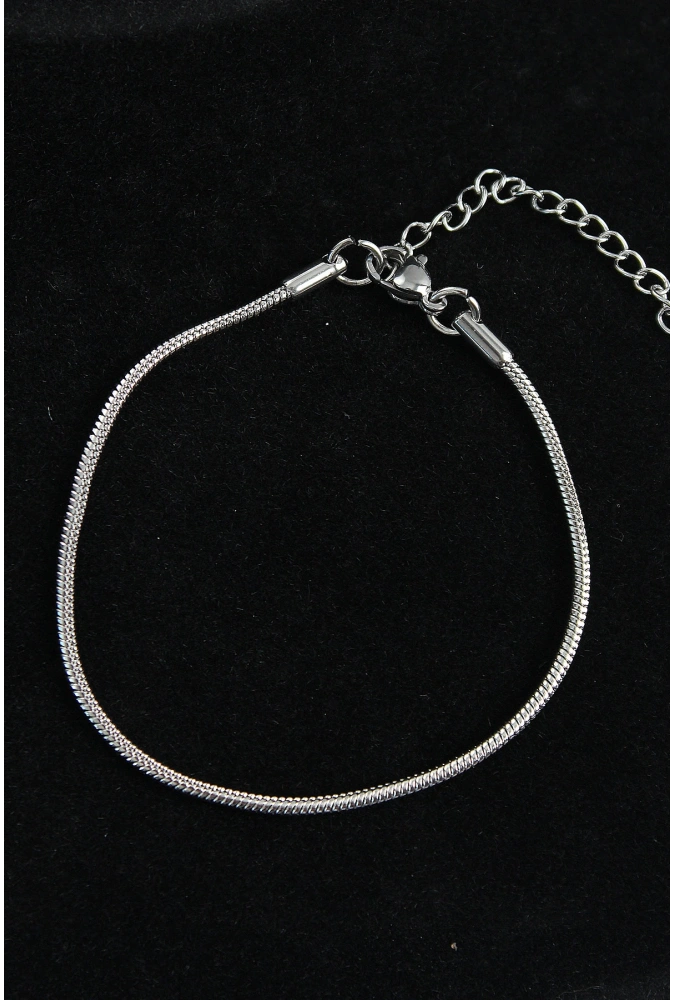 Shoecide 316l Çelik Oval İtalyan Model Gümüş Renk Erkek Bileklik