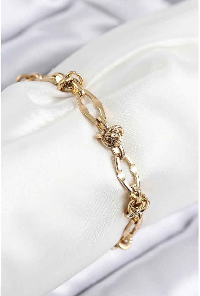Shoecide 316l Çelik Parçalı Zincir Model Gold Renk Kadın Bileklik