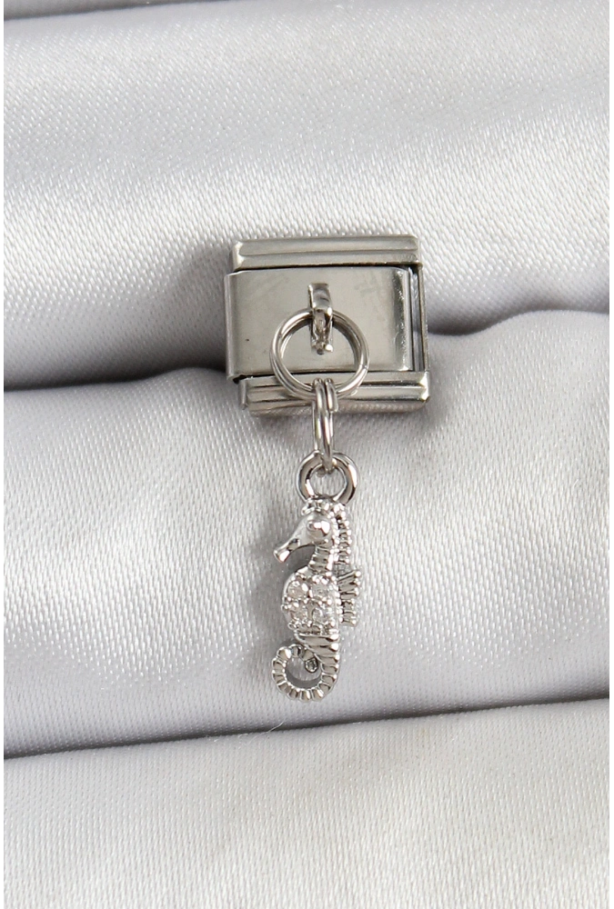 Shoecide 316l Çelik Sallantılı Deniz Atı Model Gümüş Renk Nomination Charm