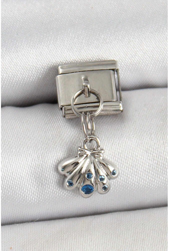 Shoecide 316l Çelik Sallantılı Fiyonklu Buket Model Gümüş Renk Nomination Charm