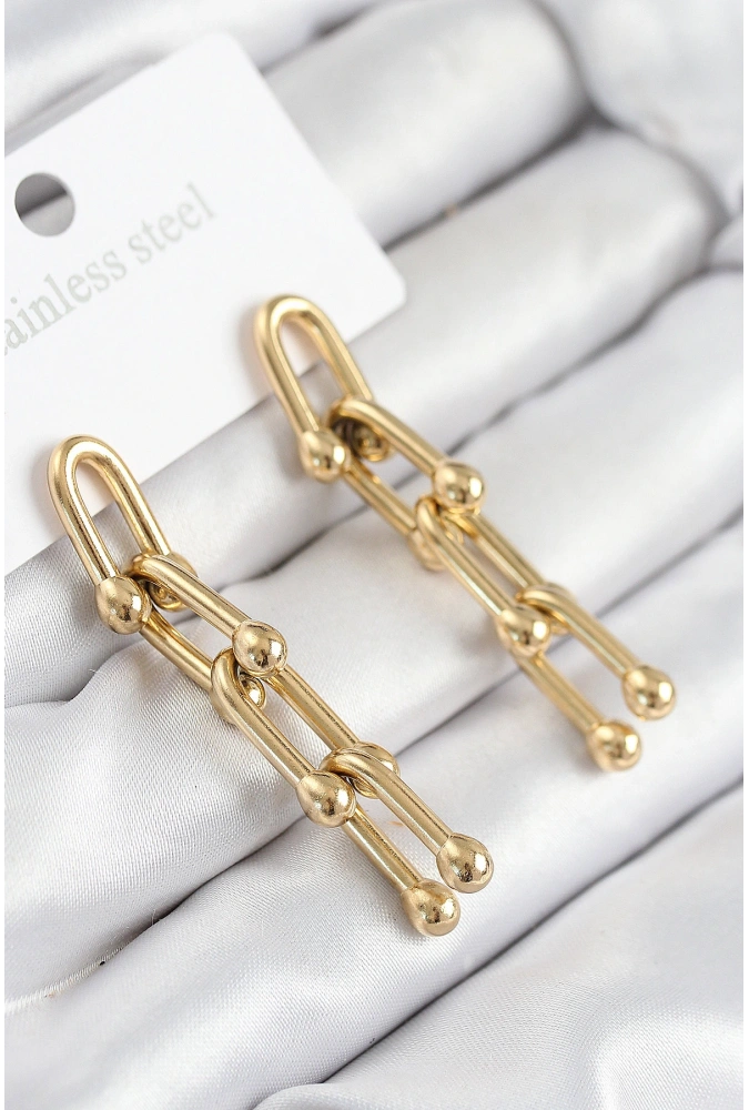 Shoecide 316l Çelik Sallantılı Tifany Model Gold Renk Kadın Küpe