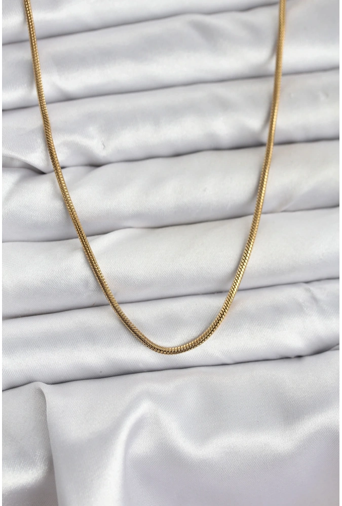 Shoecide 316l Çelik Zincir Gold Renk 60 Cm Yılan Zincir Kadın Kolye