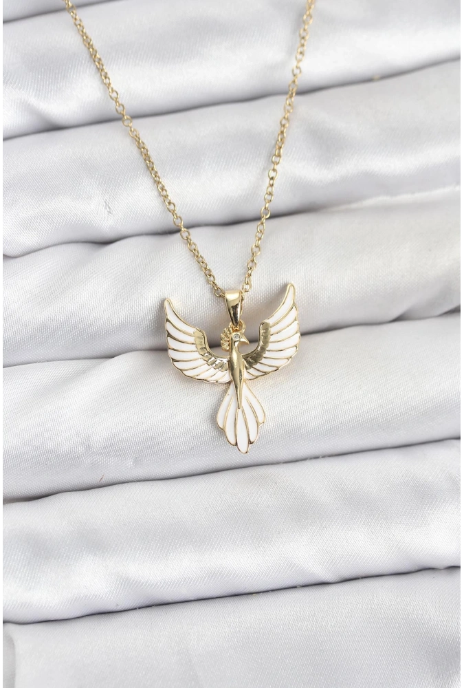 Shoecide 316l Çelik Zincir Gold Renk Anka Kuşu Model Kadın Kolye