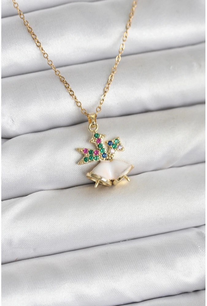 Shoecide 316l Çelik Zincir Gold Renk Chirtsmas Bell Model Yılbaşı Temalı Kadın Kolye