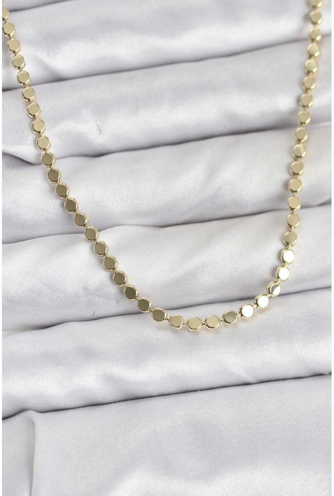 Shoecide 316l Çelik Zincir Gold Renk Ezme Zincir Model  45 Cm Kadın Kolye