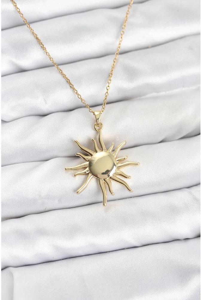 Shoecide 316l Çelik Zincir Gold Renk Güneş Model Kadın Kolye