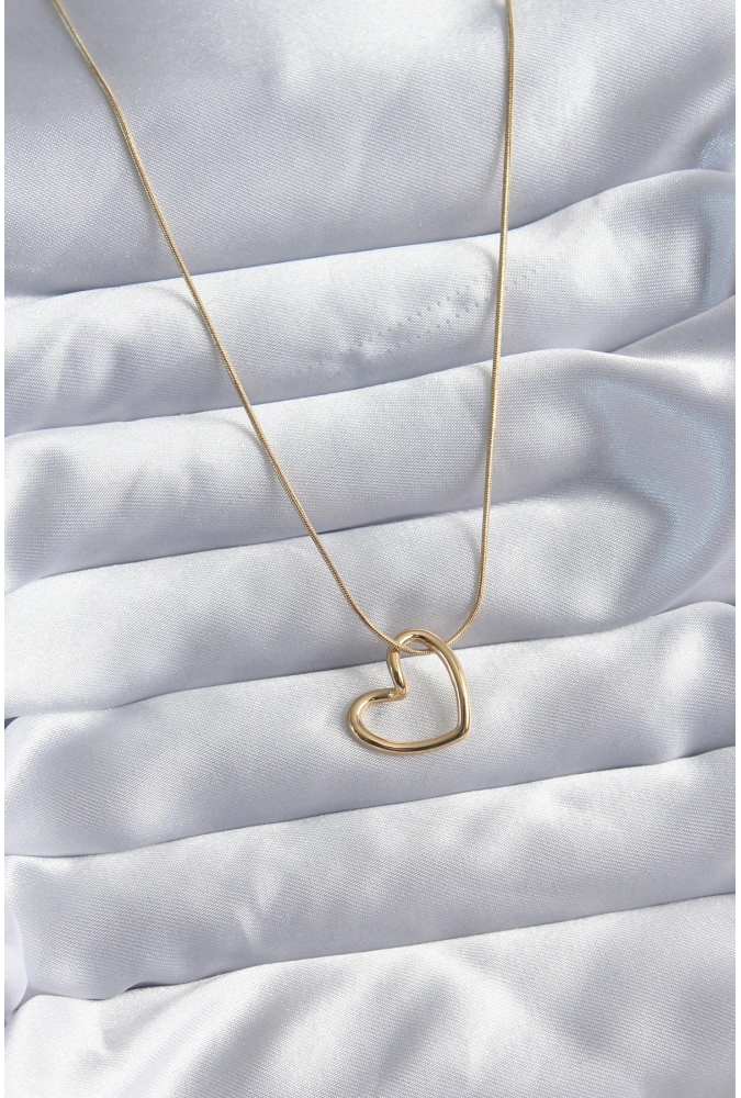 Shoecide 316l Çelik Zincir Gold Renk Kalp Model Kadın Kolye