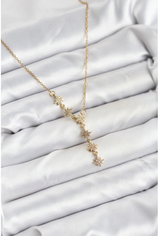Shoecide 316l Çelik Zincir Gold Renk Kutup Yıldızı Model Kadın Kolye